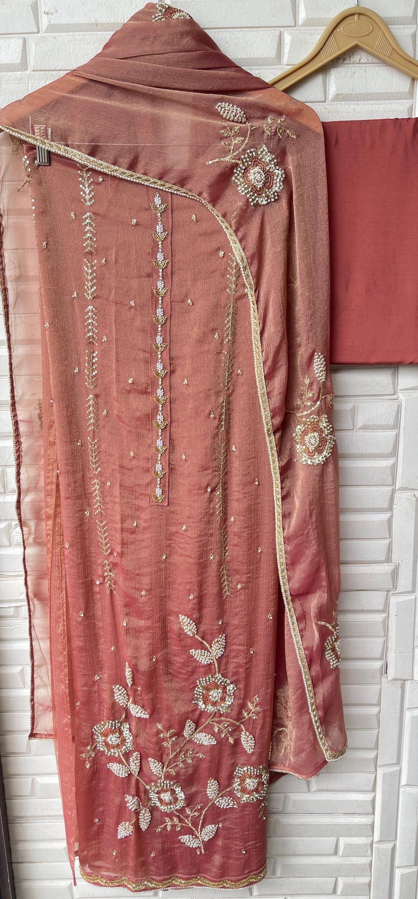 Crushed chinnon silk unstitched ladies suit Rc17661 (a)