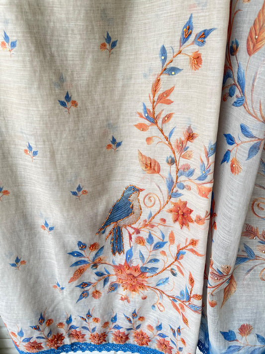 Linen cotton unstitched ladies suit Rc17427