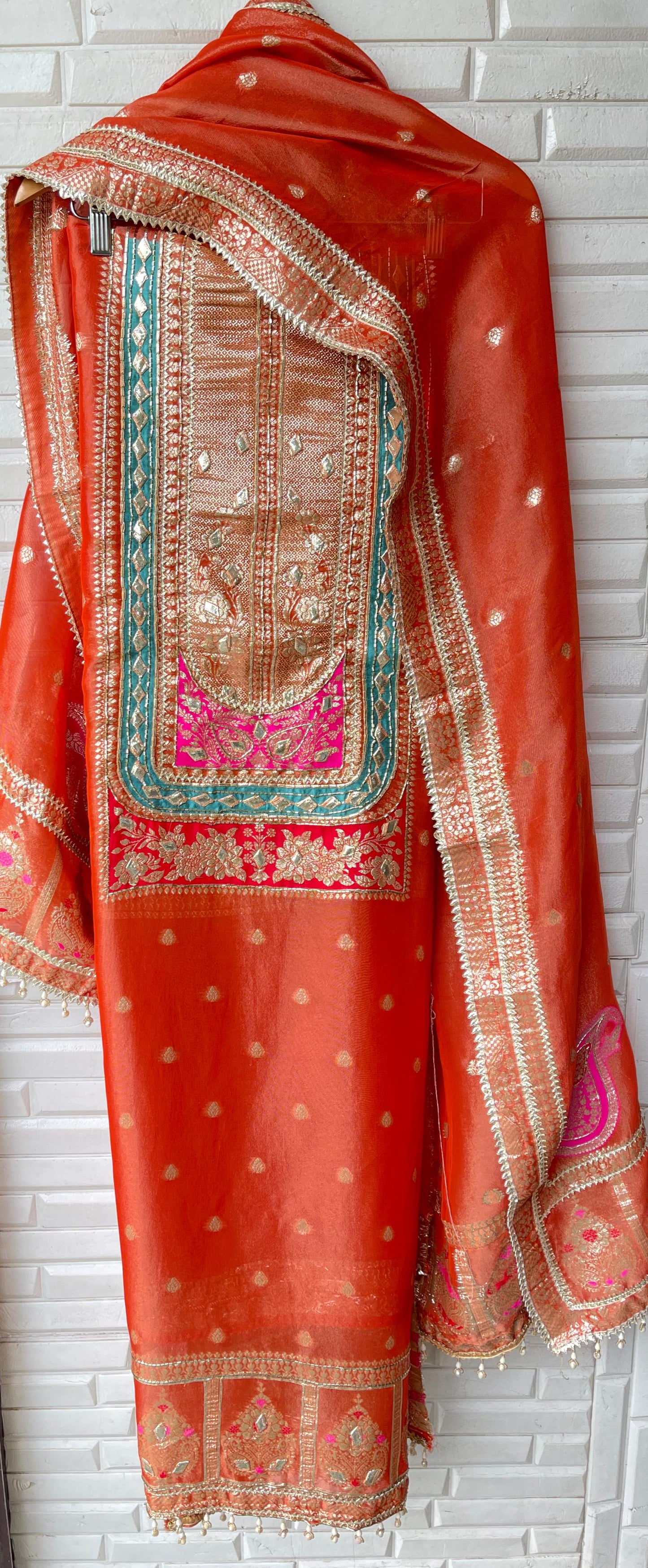 Banarasi shimmer silk unstitched ladies suit Rc17668 (c)