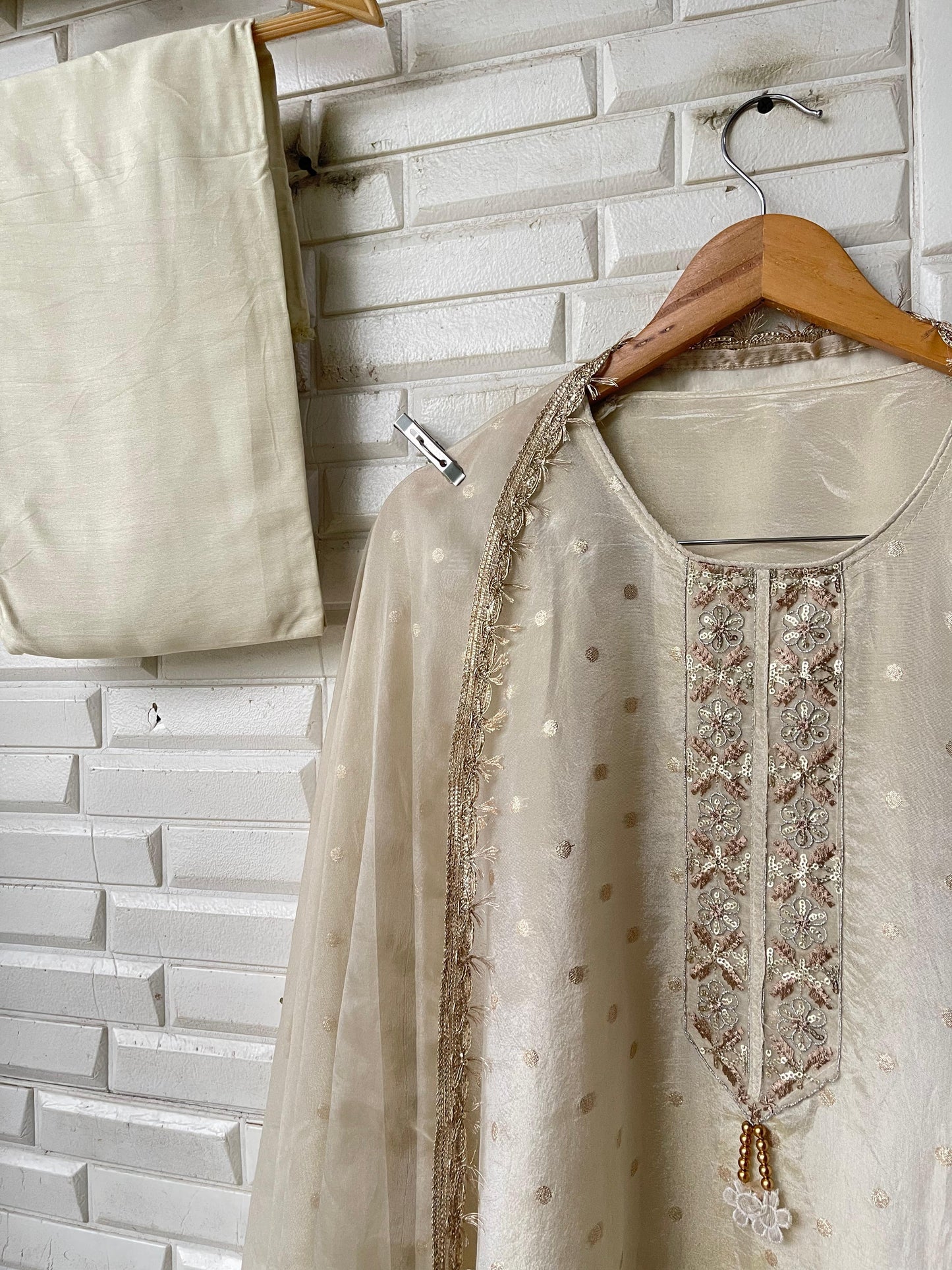 Banarasi Shimmer Silk Unstitched Ladies Suit Rc 17304