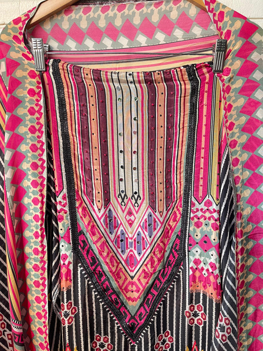 Muslin silk unstitched ladies suit Rc17495