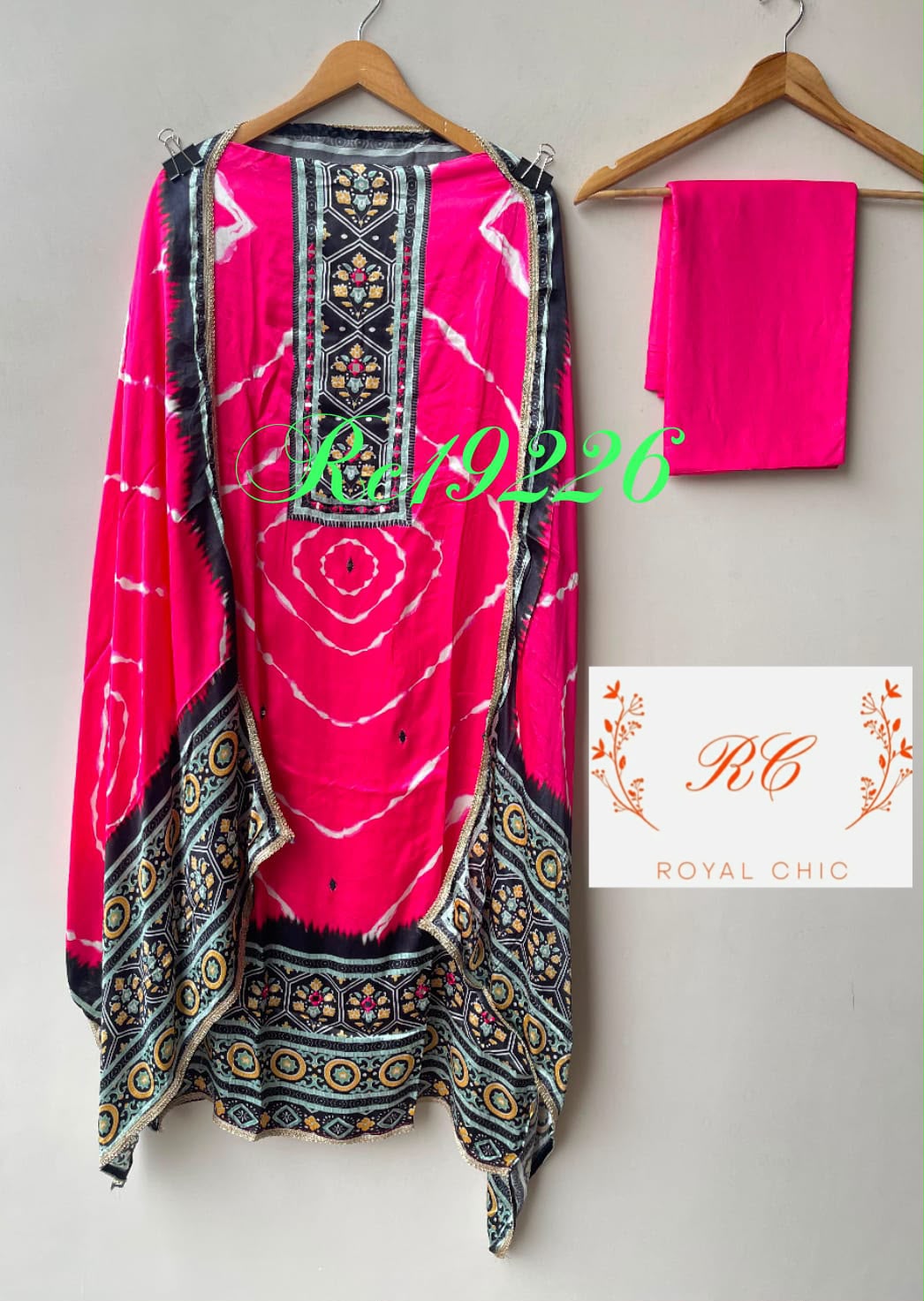 Gajji silk printed unstitched ladies suit Rc19226 (b)