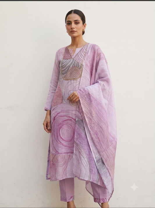 Linen printed unstitched ladies suit Rc19045