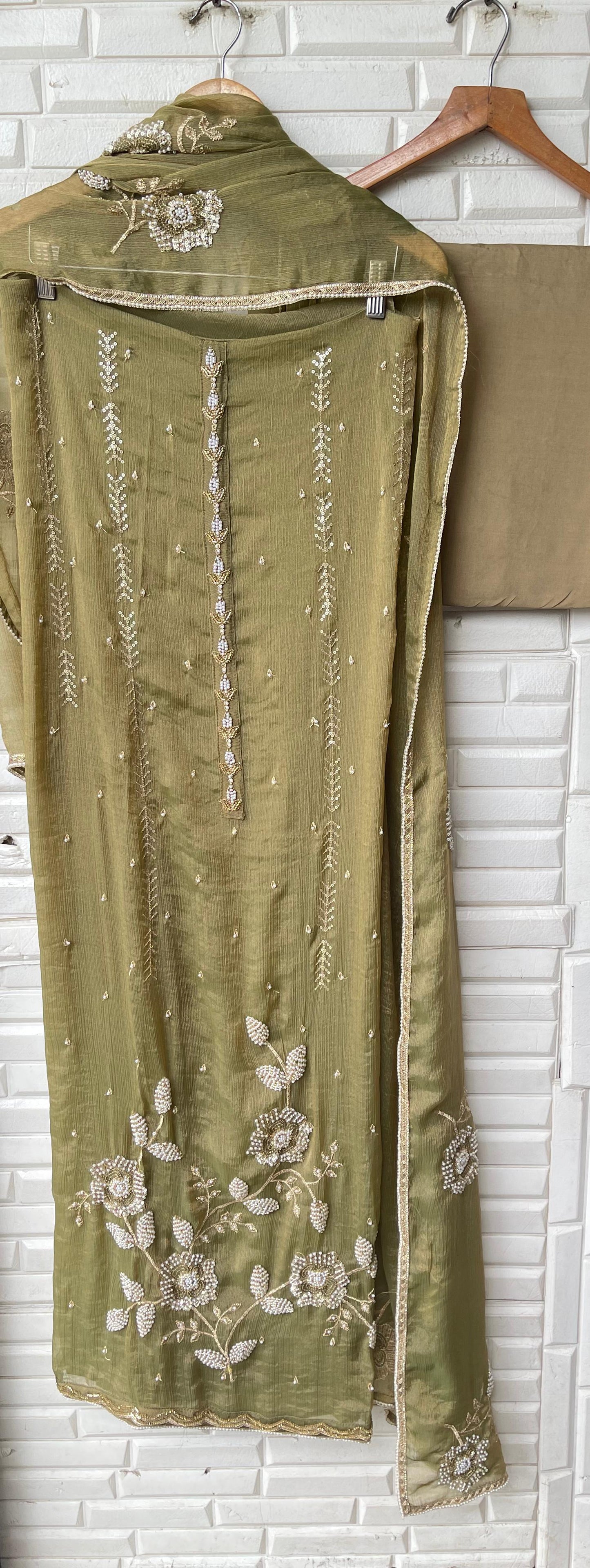 Crushed chinnon silk unstitched ladies suit Rc17661 (b)