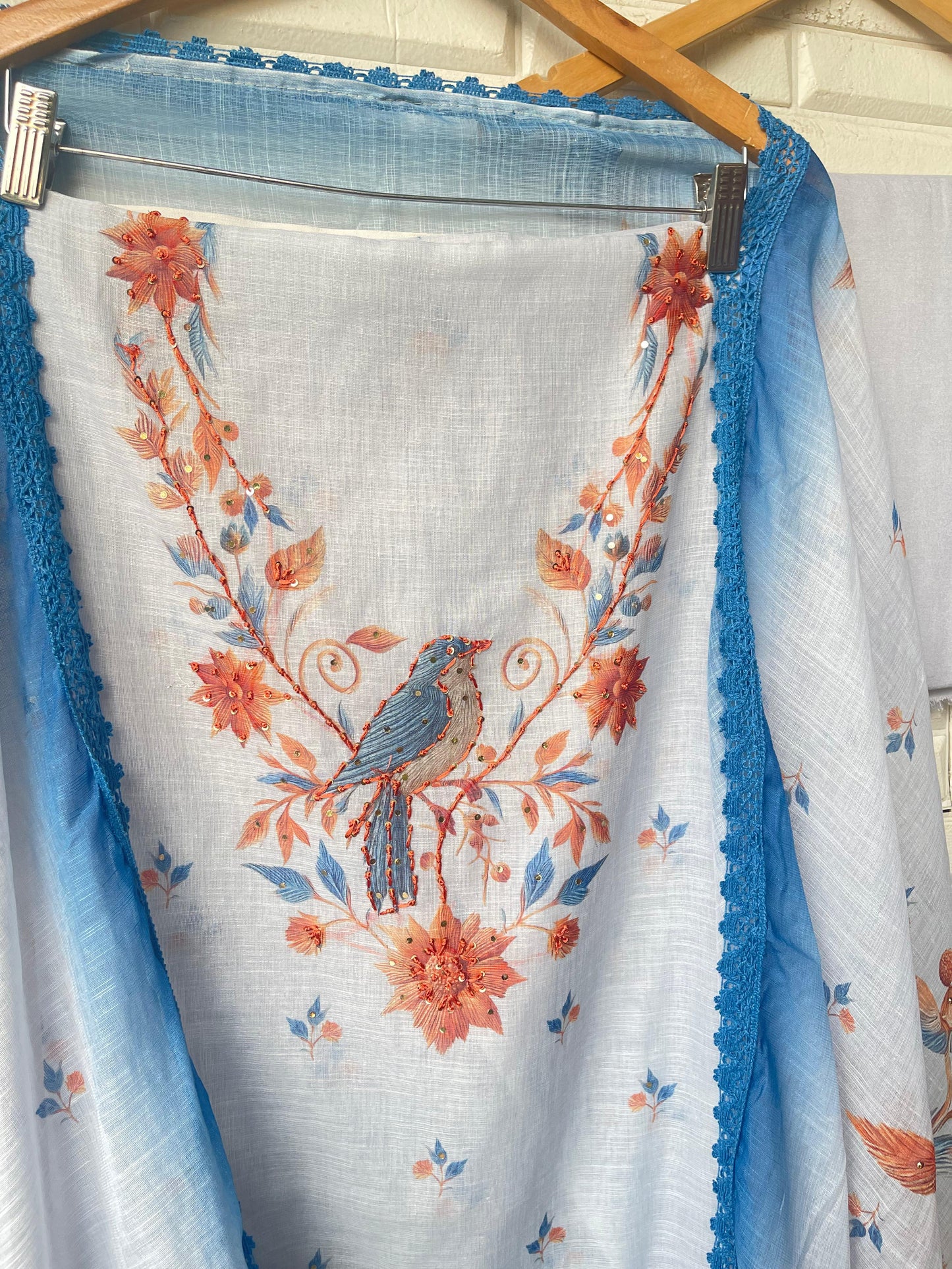 Cotton linen unstitched ladies suit Rc17579 (a)