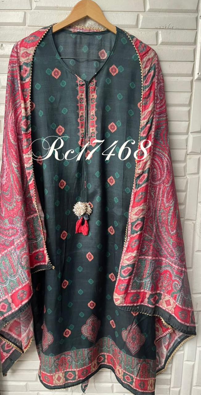 Muslin unstitched ladies suit Rc17468