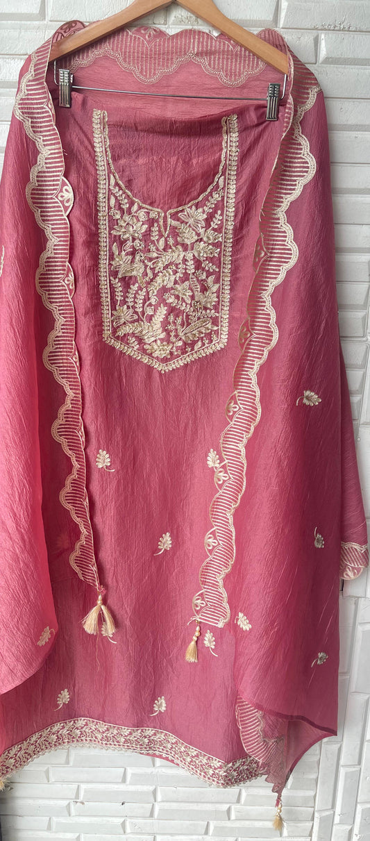 Crushed shimmer silk unstitched ladies suit Rc17642 (b)