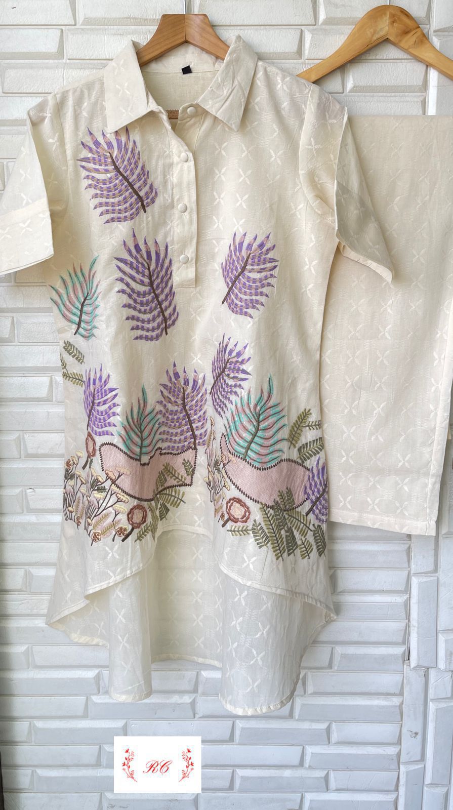 Self Linen Ready to Wear Co-ord Set Rc14453