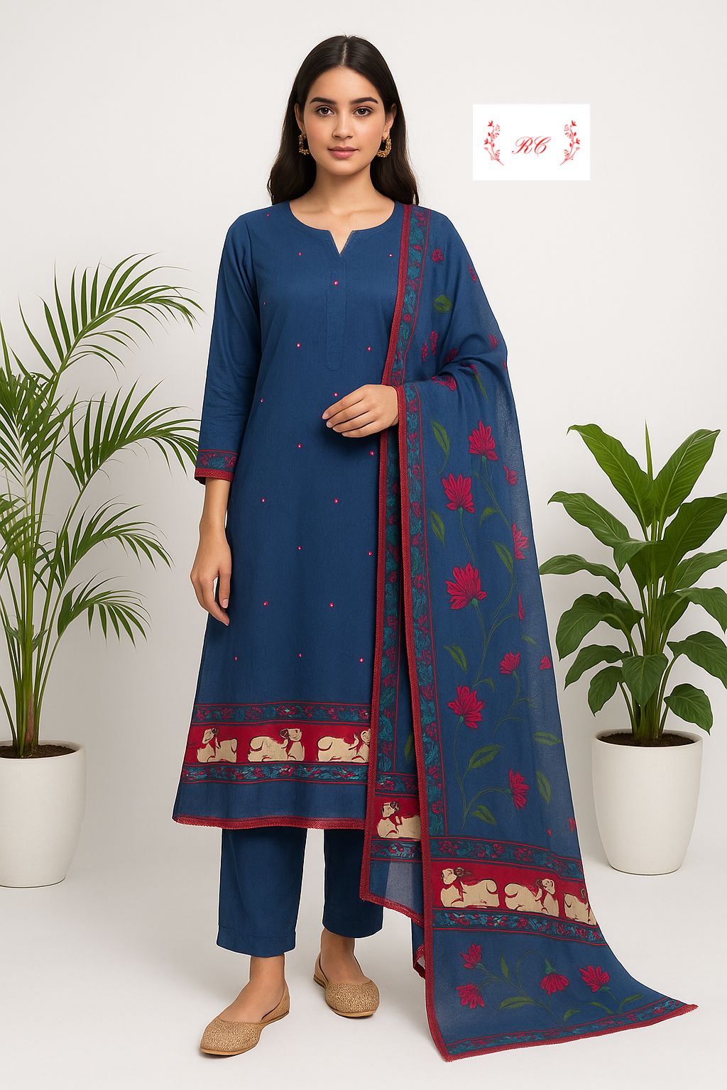 Cotton unstitched ladies suit Rc17462 (a)