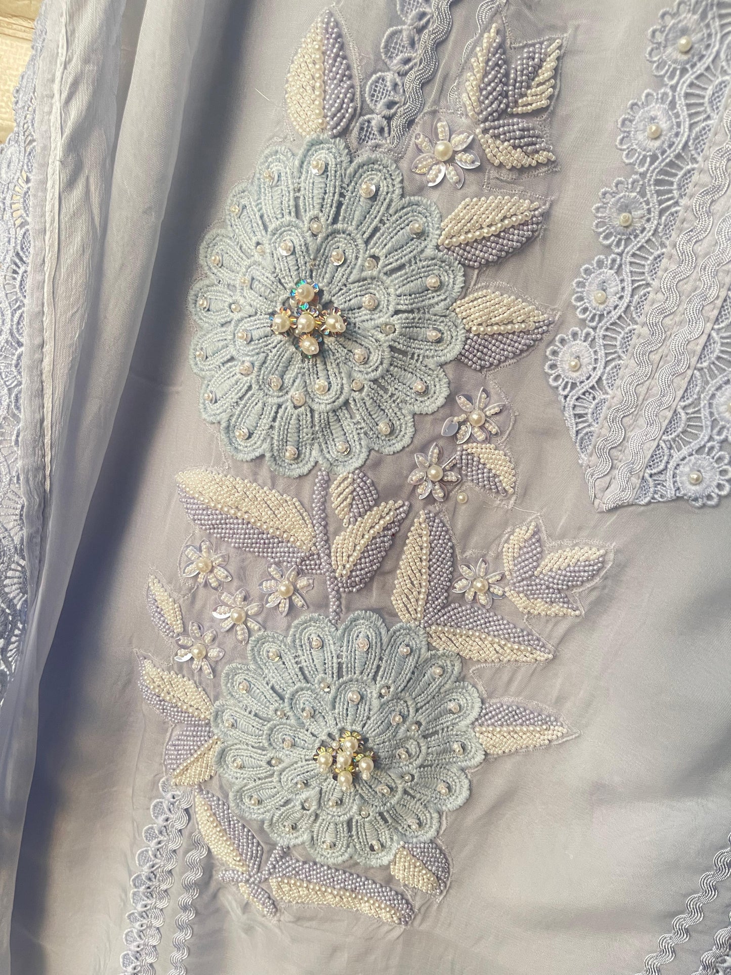 Pure organza unstitched ladies suit Rc17733 (b)