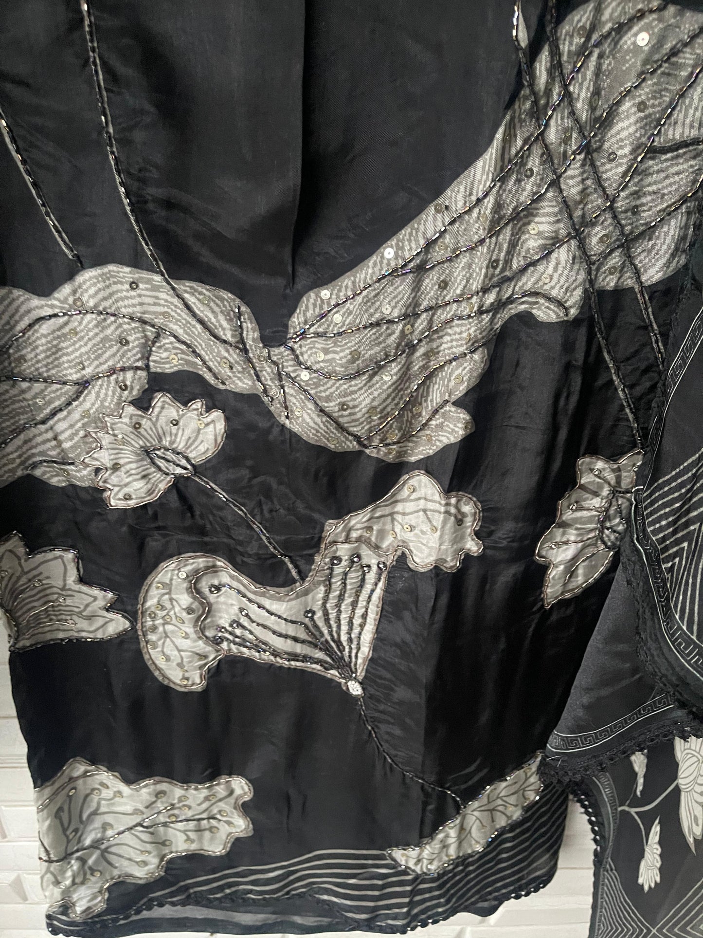 Glass organza unstitched ladies suit Rc17841