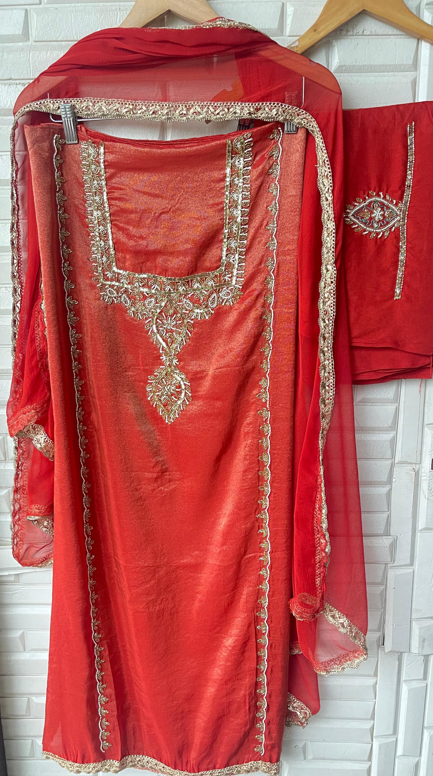 Shimmer silk unstitched ladies suit Rc17672