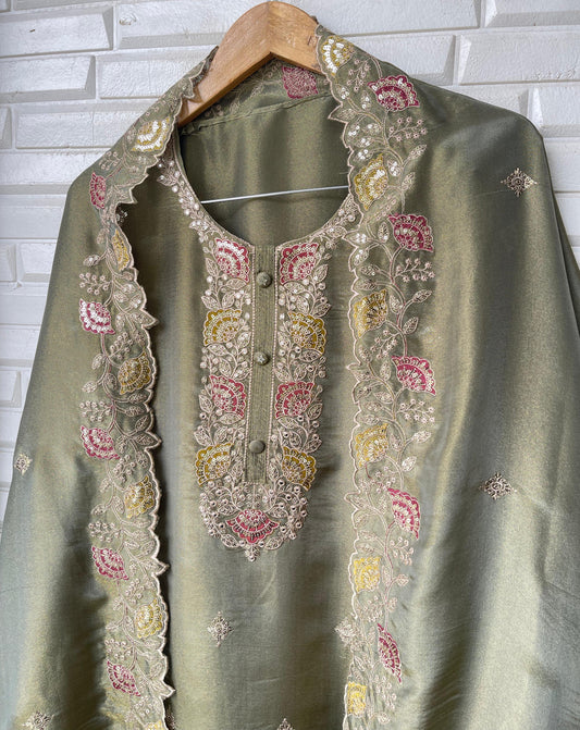 Shimmer silk unstitched ladies suit Rc 16044