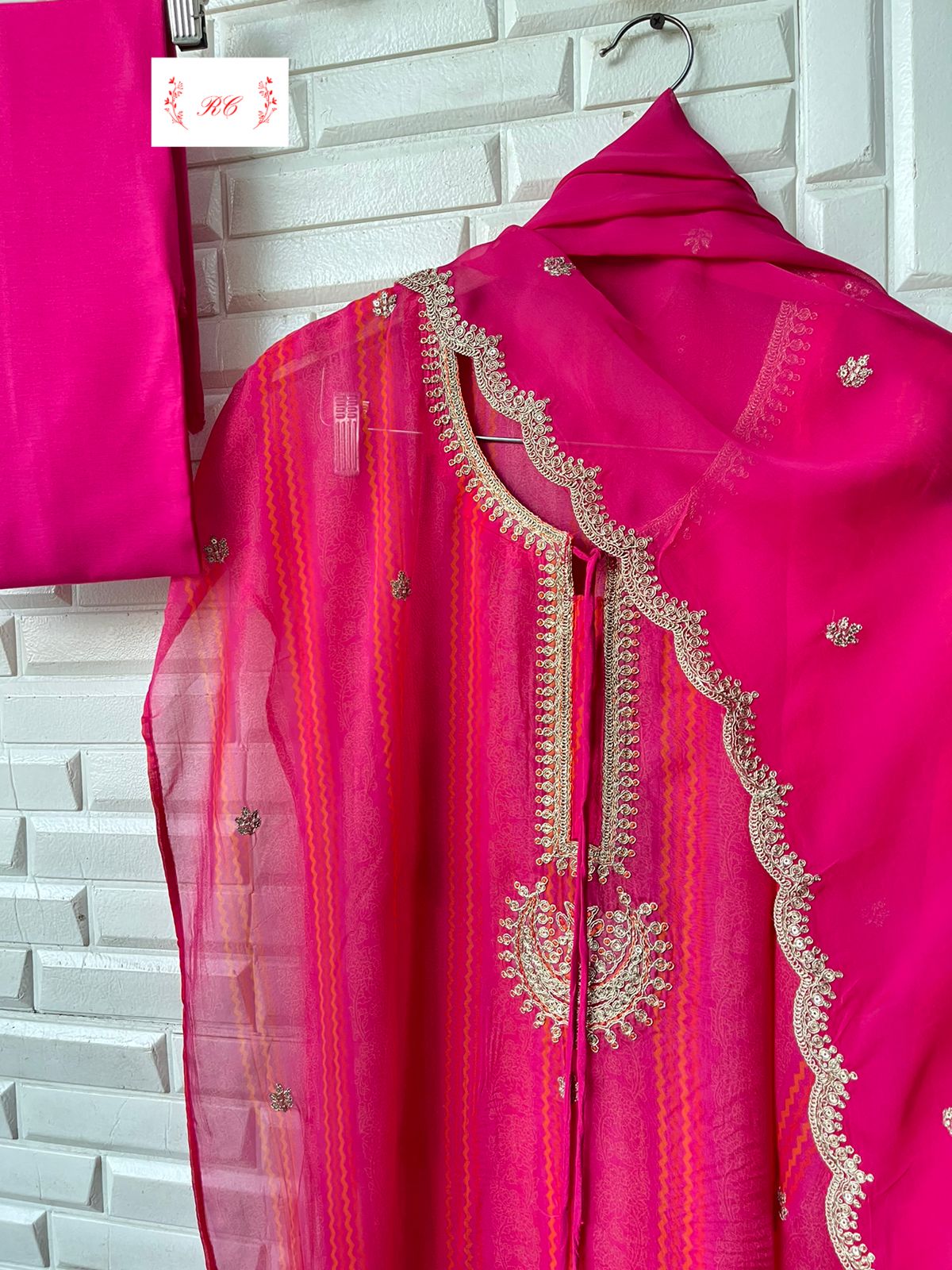 Organza Unstitched Ladies Suits Rc 15116