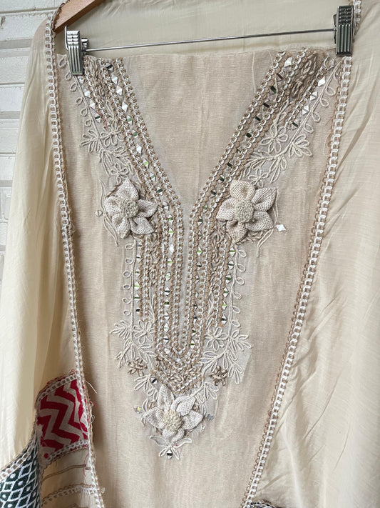 Jute linen unstitched ladies suit Rc17359