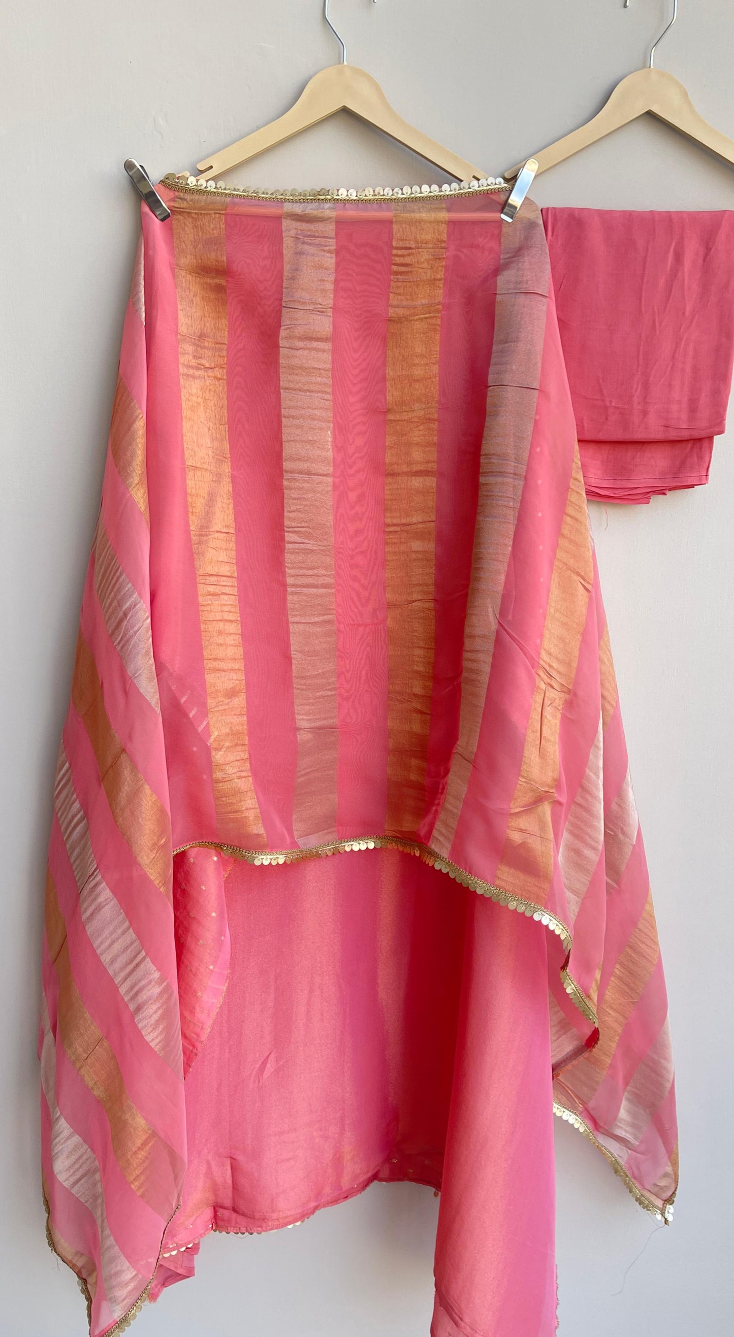 Banarasi shimmer silk unstitched ladies suit Rc17887