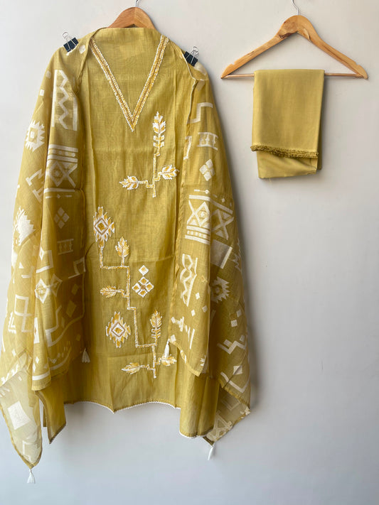 Pure mul chanderi unstitched ladies suit Rc19003 (b)