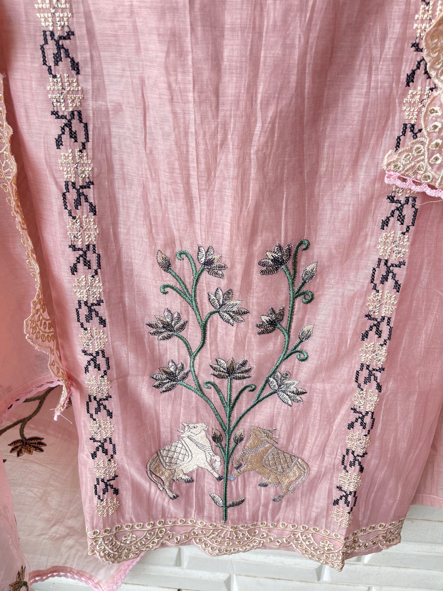 Mul chanderi unstitched ladies suit Rc17188