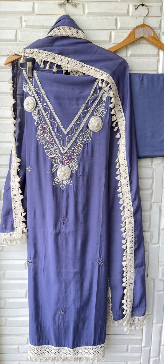 Mul chanderi unstitched ladies suit Rc17430