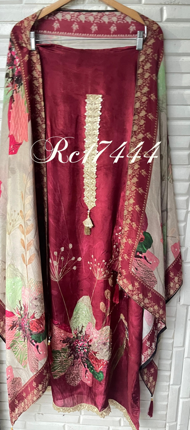 Muslin crepe unstitched ladies suit Rc17444