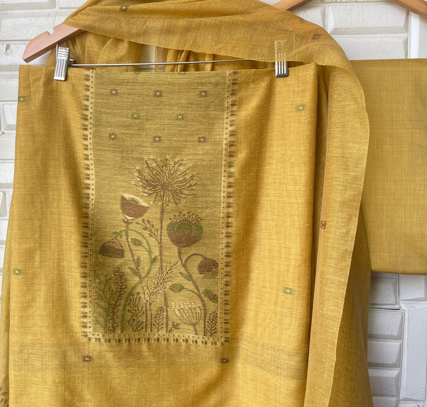Cotton linen unstitched ladies suit Rc17510