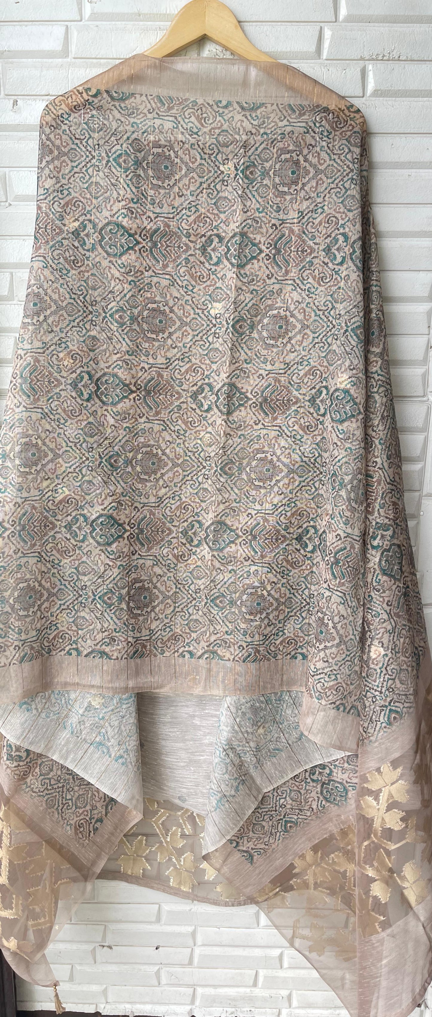 Banarasi linen silk unstitched ladies suit Rc17714