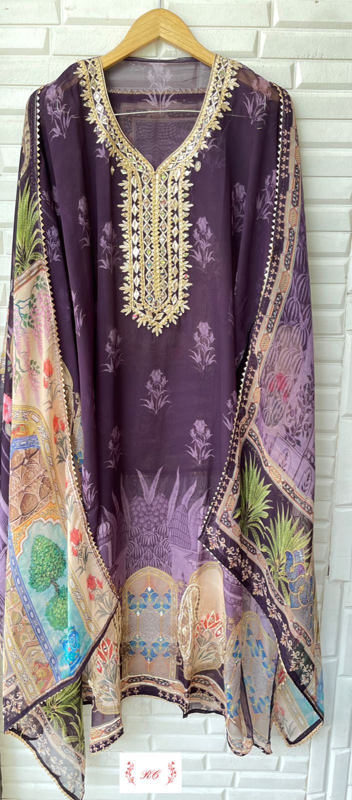 Organza unstitched ladies suit Rc15161