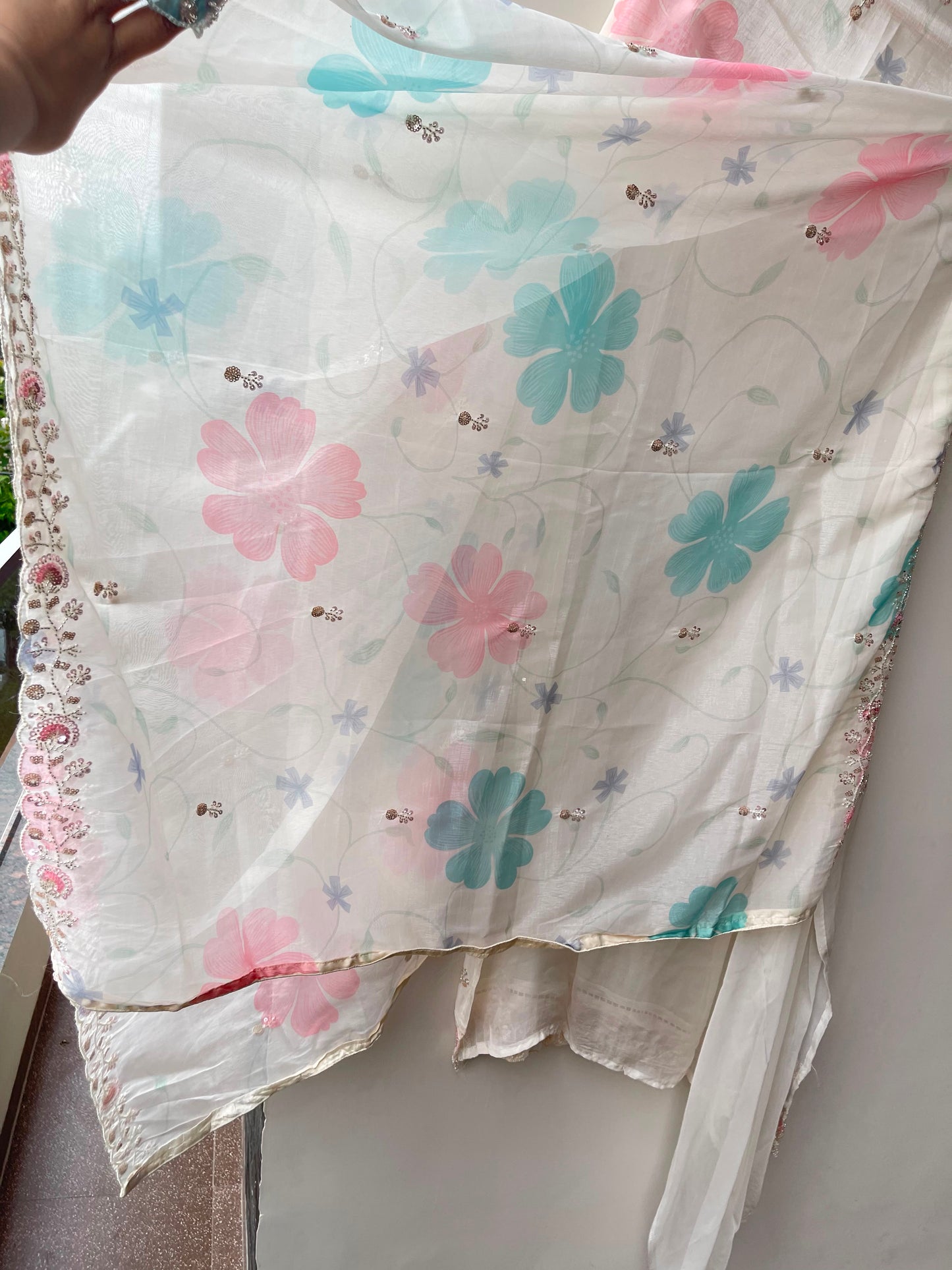 Soft organza unstitched ladies suit Rc19138 (b)
