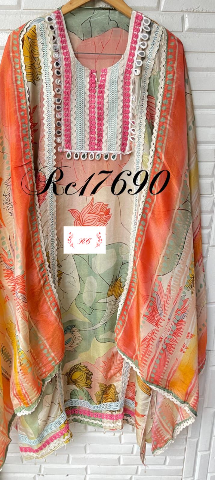 Pure shimmer silk unstitched ladies suit Rc17690
