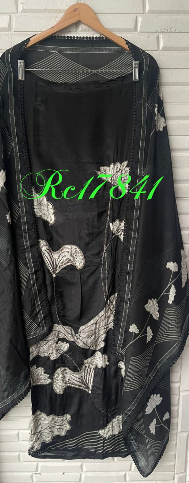 Glass organza unstitched ladies suit Rc17841