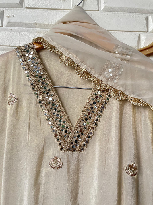 Shimmer silk unstitched ladies suit Rc17832