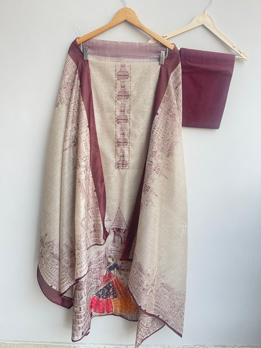 Mul Chanderi Unstitched Ladies Suit RC-18077 – view 2