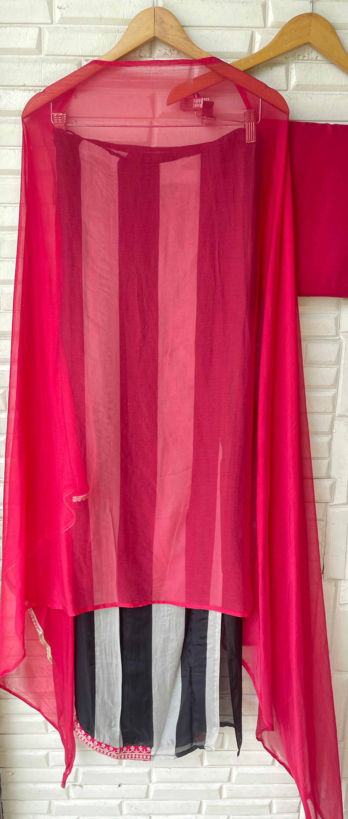 Glass organza unstitched ladies suit Rc17784