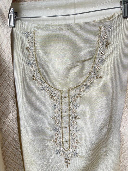 Self shimmer silk unstitched ladies suit Rc17562