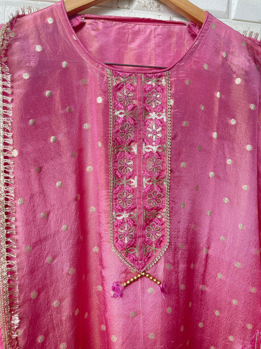 Shimmer banarasi silk semi stitched ladies suit Rc17568 (a)