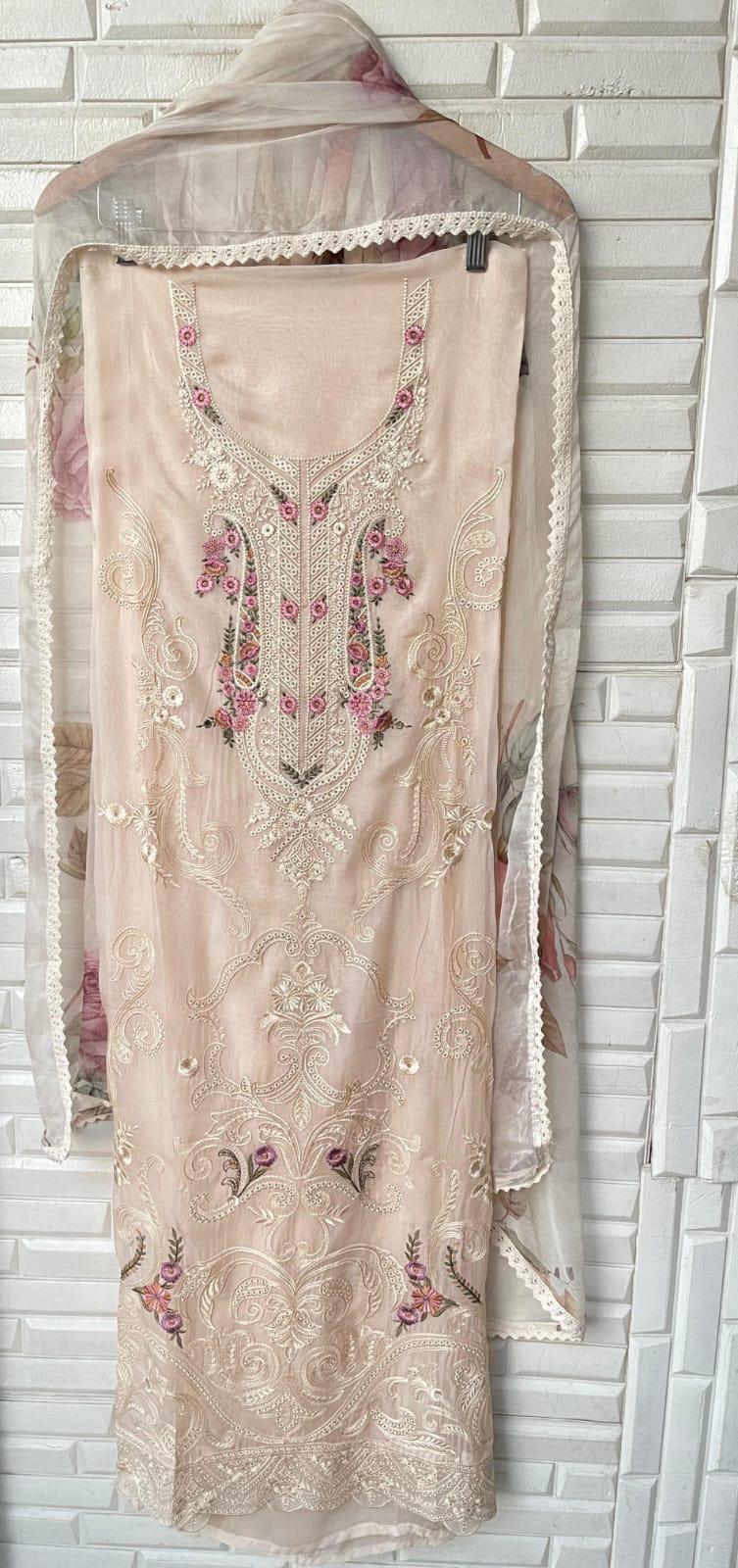 Mul chanderi unstitched ladies suit Rc17222