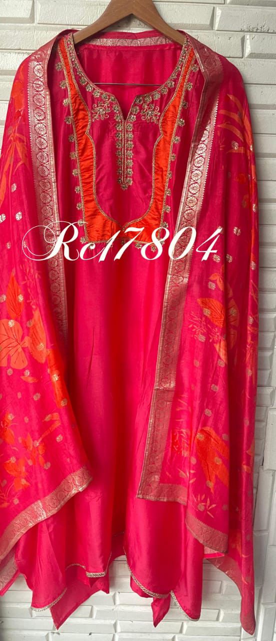 Pure silk unstitched ladies suit Rc17804