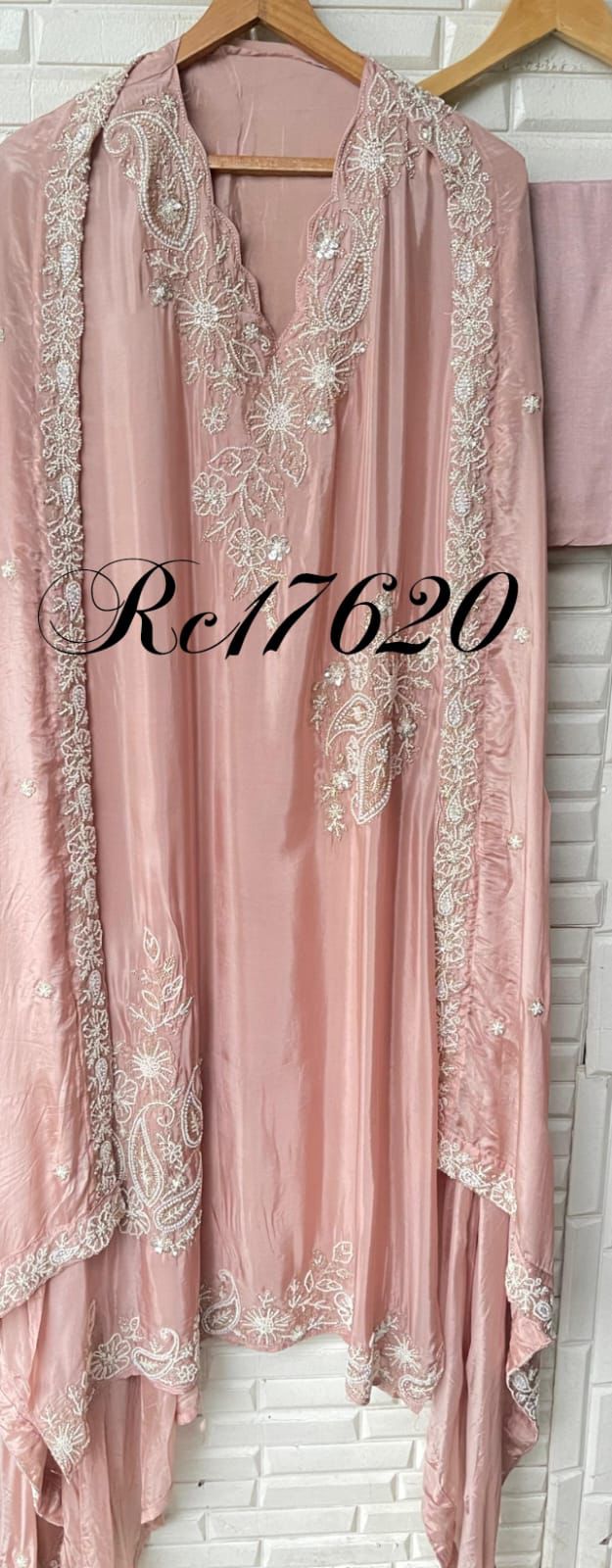 Muslin silk unstitched ladies suit Rc17620