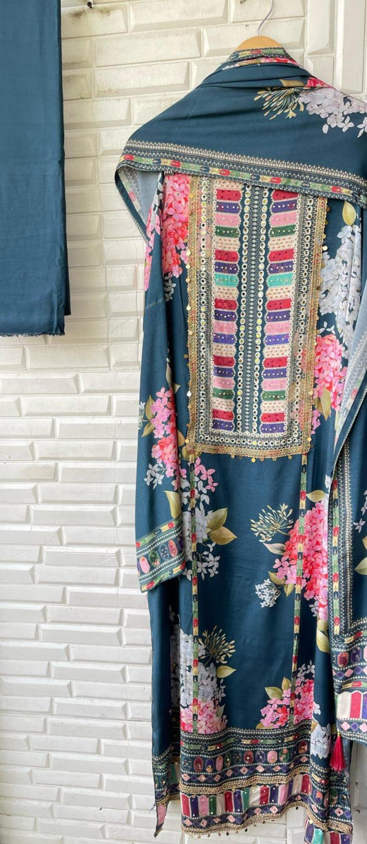 Muslin unstitched ladies suit Rc16846