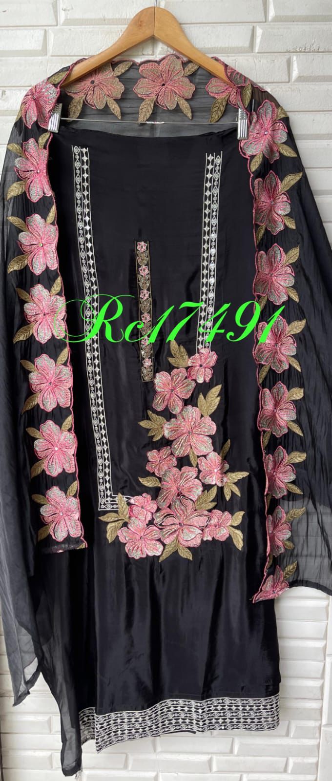 Glass organza unstitched ladies suit Rc17491 (a)