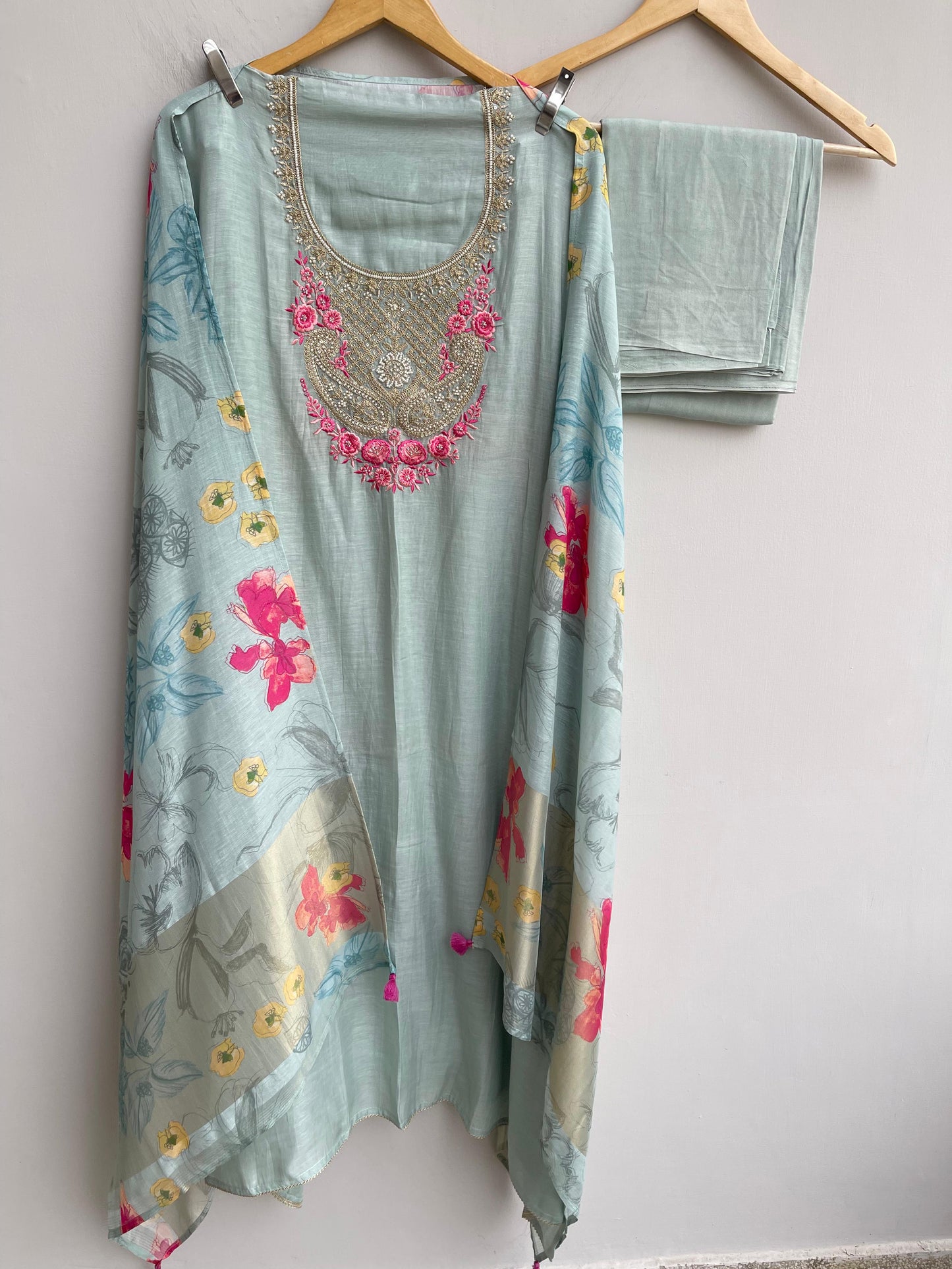 Mul Chanderi Unstitched Ladies Suit RC-18571 (b) β view 7
