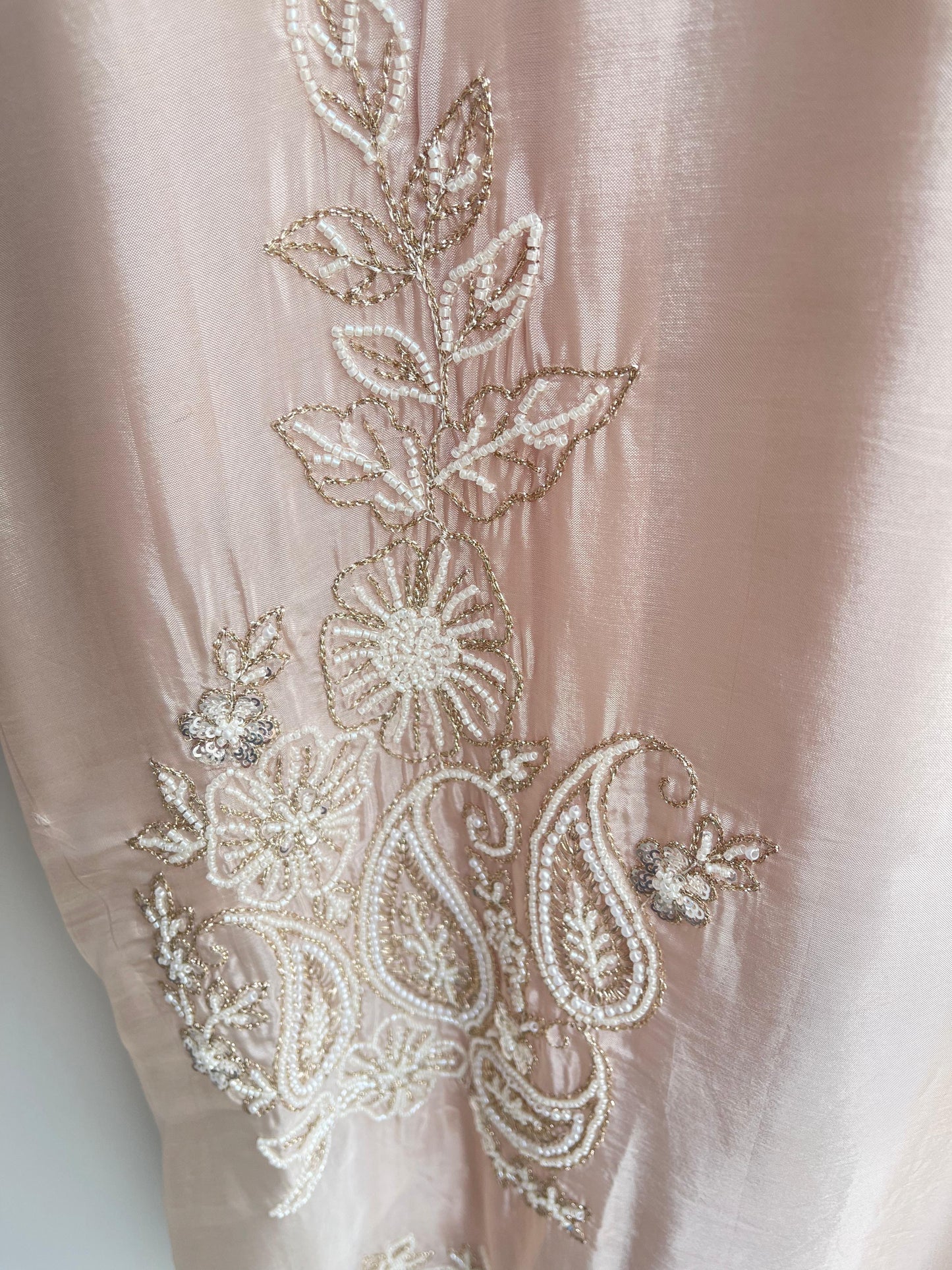 Satin crape unstitched ladies suit Rc17903