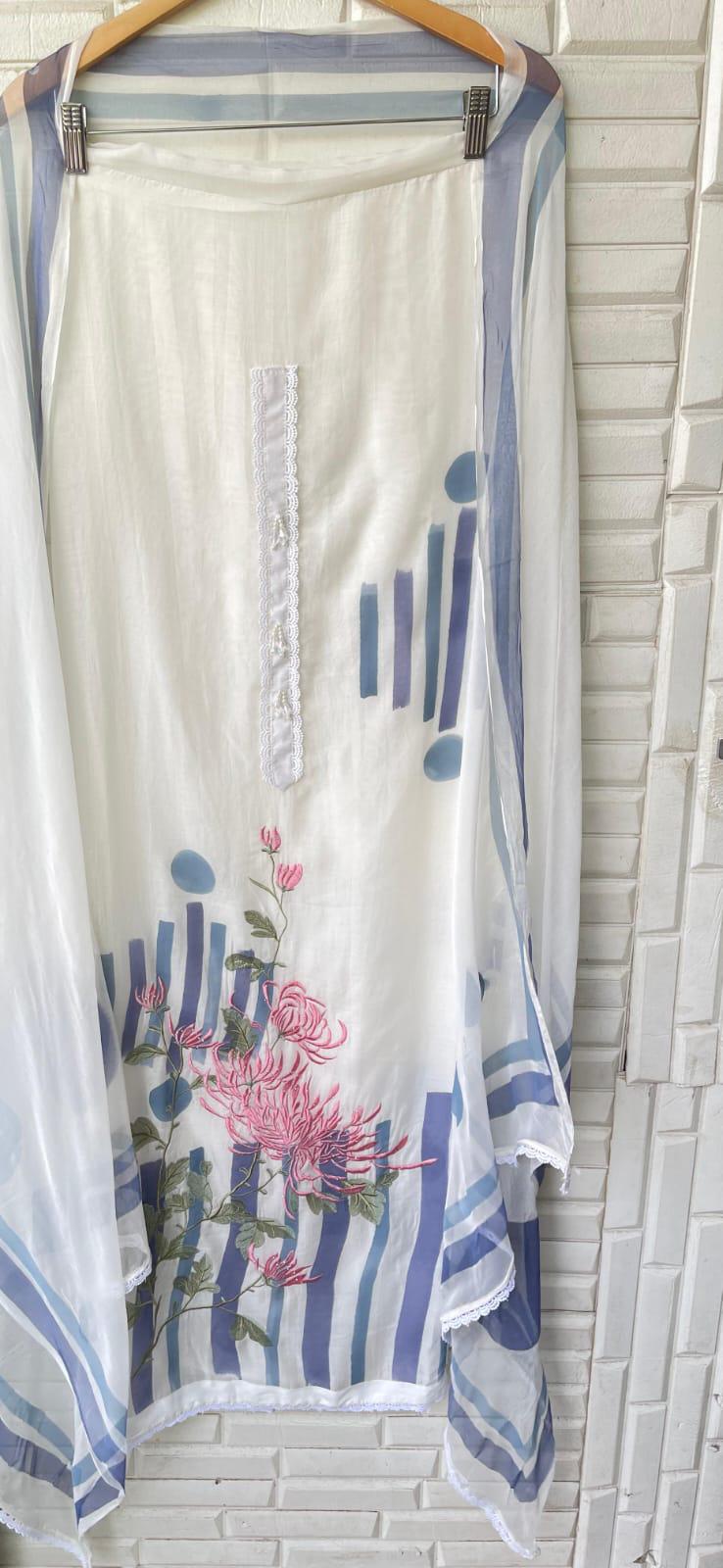 Mul chanderi unstitched ladies suit Rc17001