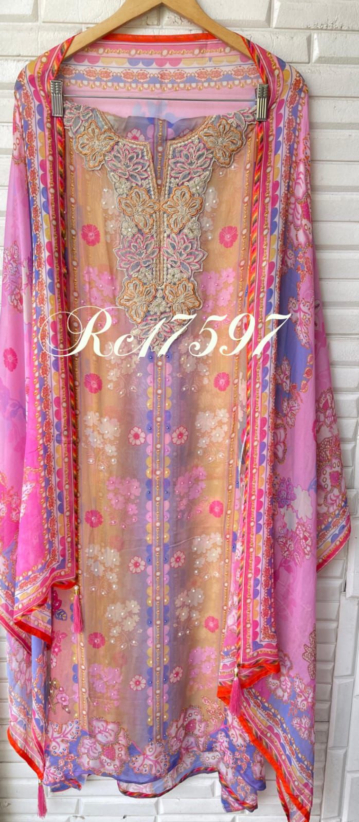 Organza unstitched ladies suit Rc17597
