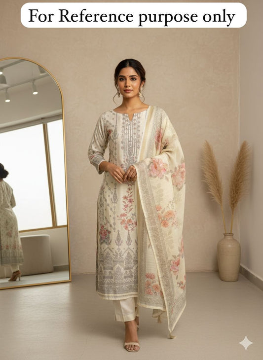 Kora linen soft unstitched ladies suit Rc18397