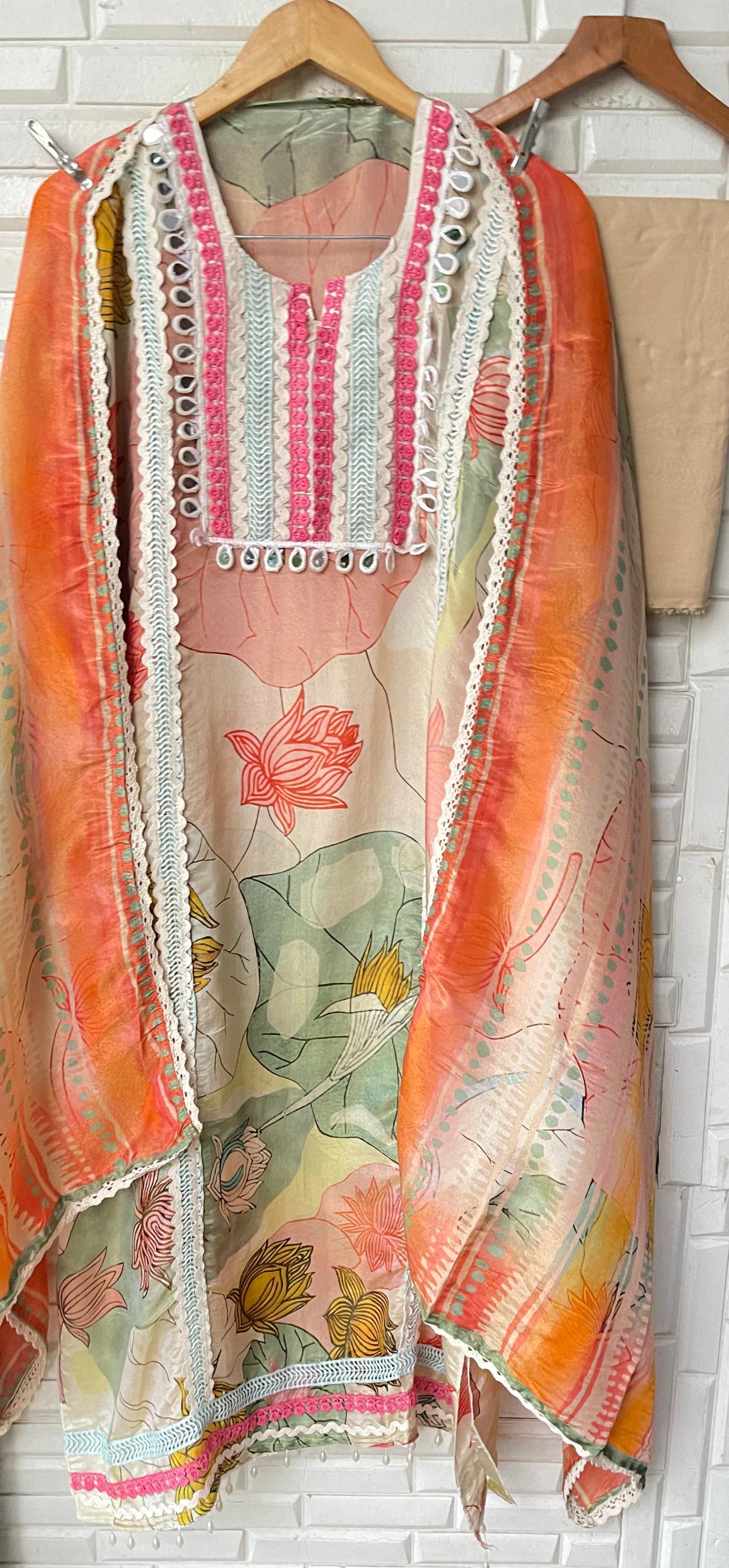 Pure shimmer silk unstitched ladies suit Rc17690