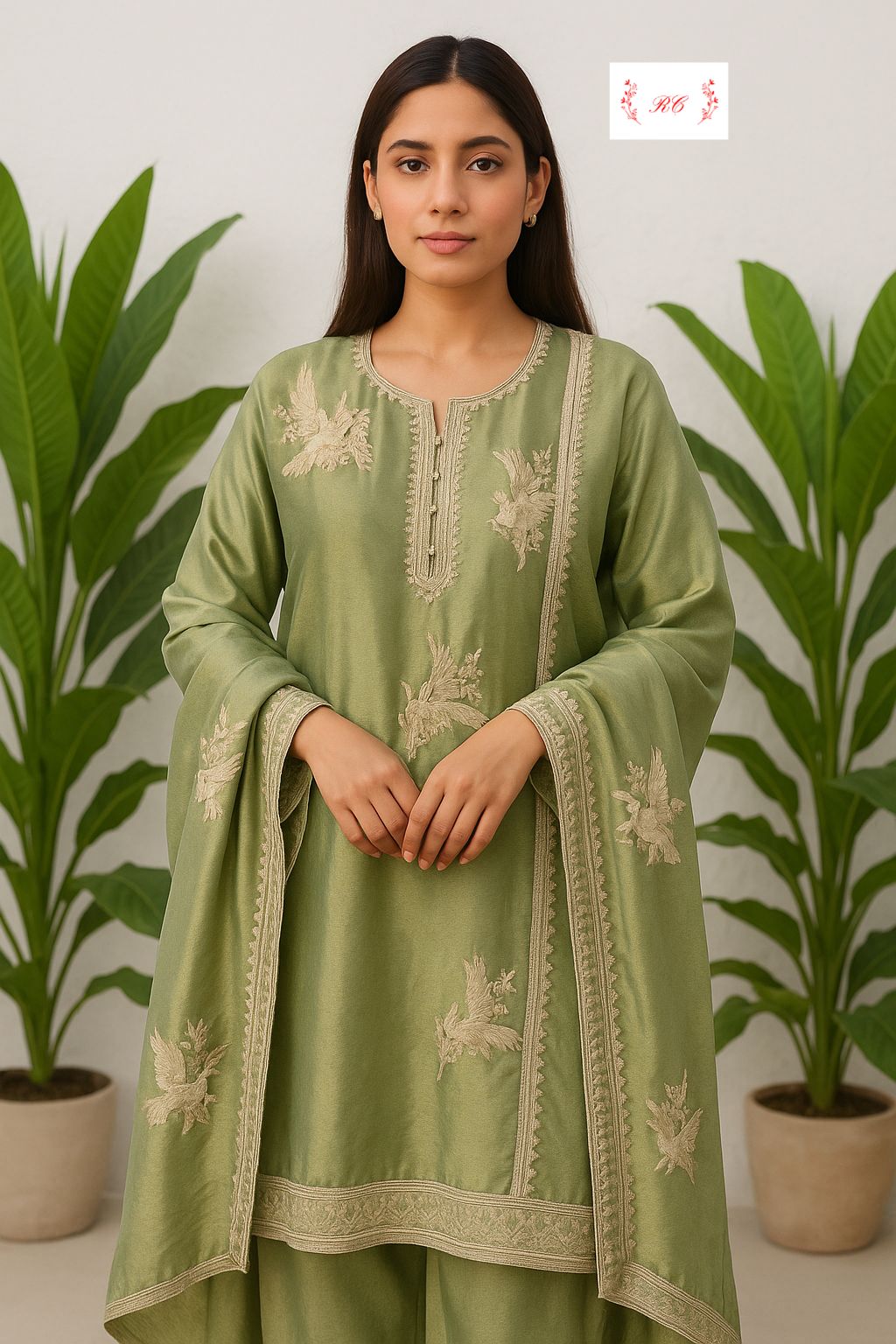 Shimmer silk unstitched ladies suit Rc17582 (b)