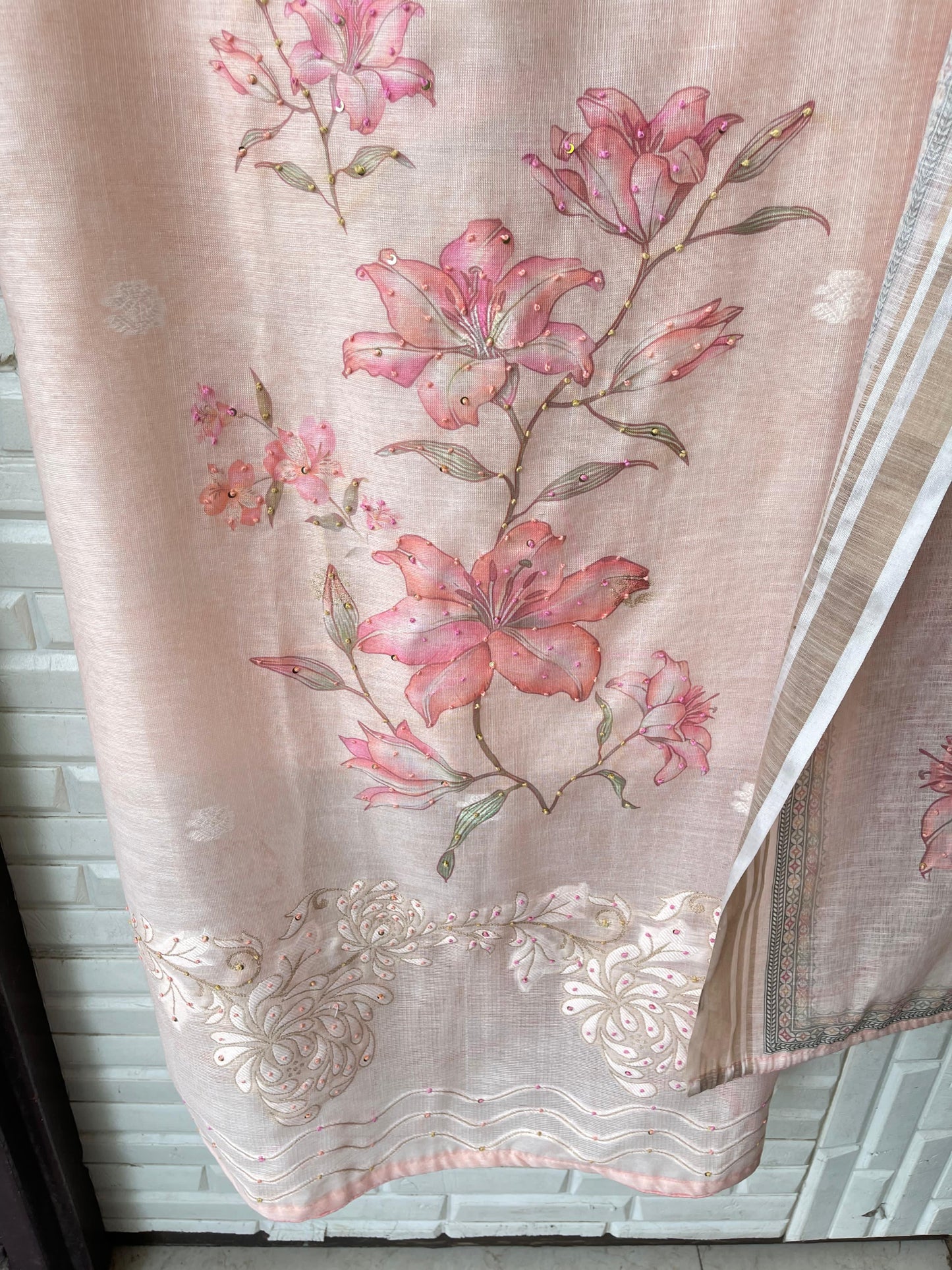Linen kora unstitched ladies suit Rc17158
