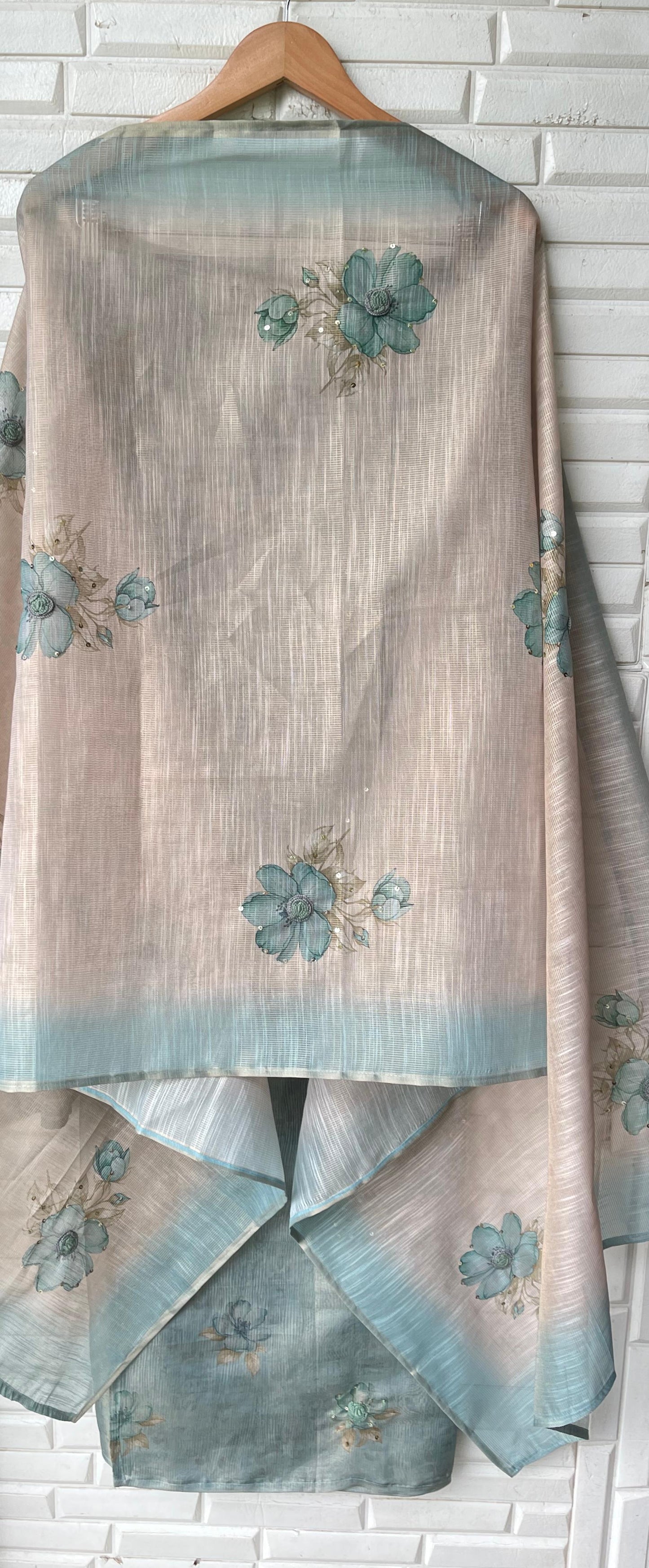 Self shimmer linen unstitched ladies suit Rc17486