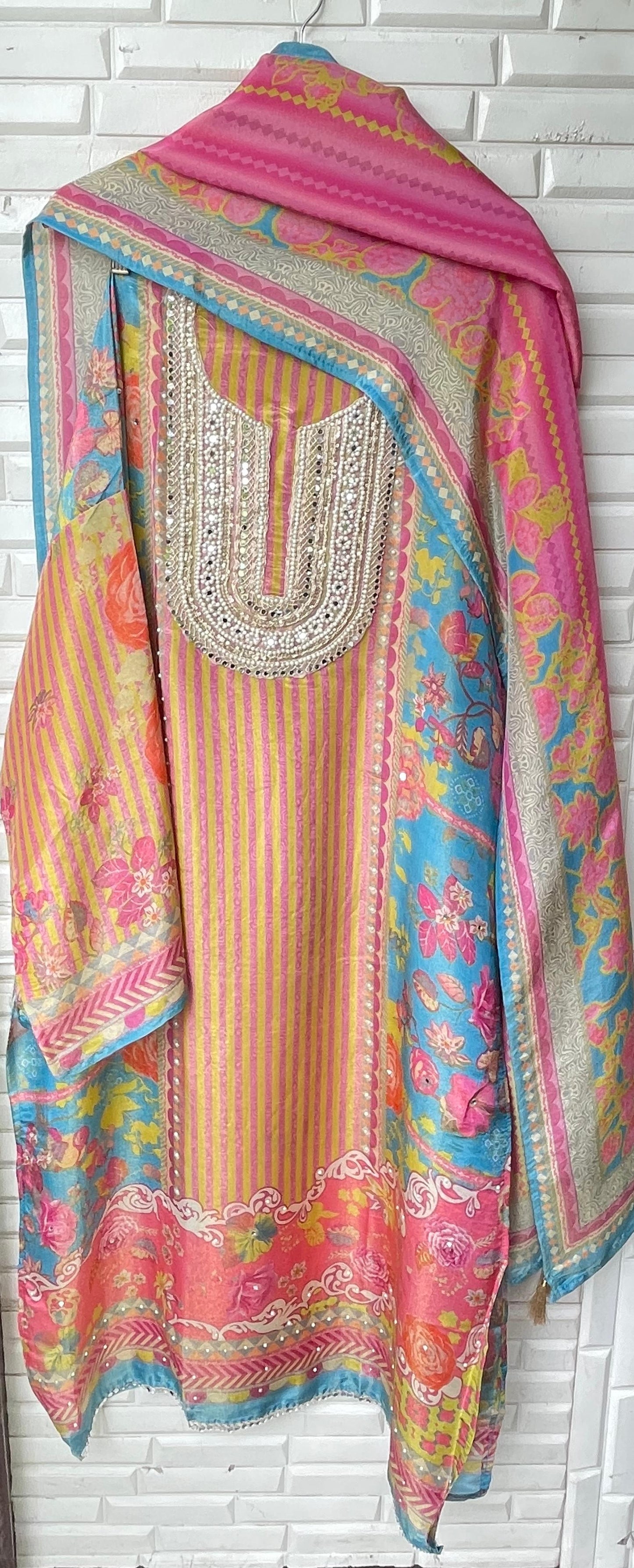 Shimmer silk unstitched ladies suit Rc17344